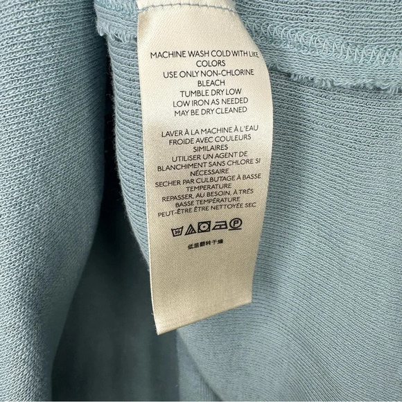 Free People Colby Ribbed Thermal Blue Knit Top Shirt Size Medium - Picture 5 of 6